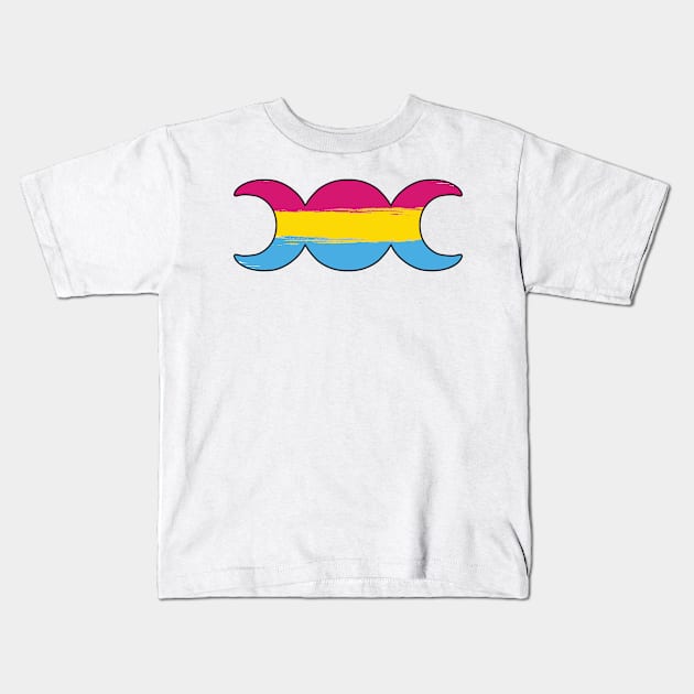 Witchy Triple Moon Goddess Symbol - Pansexual Kids T-Shirt by LaLunaWinters